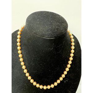 Vintage MONET Hand Knotted Faux Pearl 20" Necklace